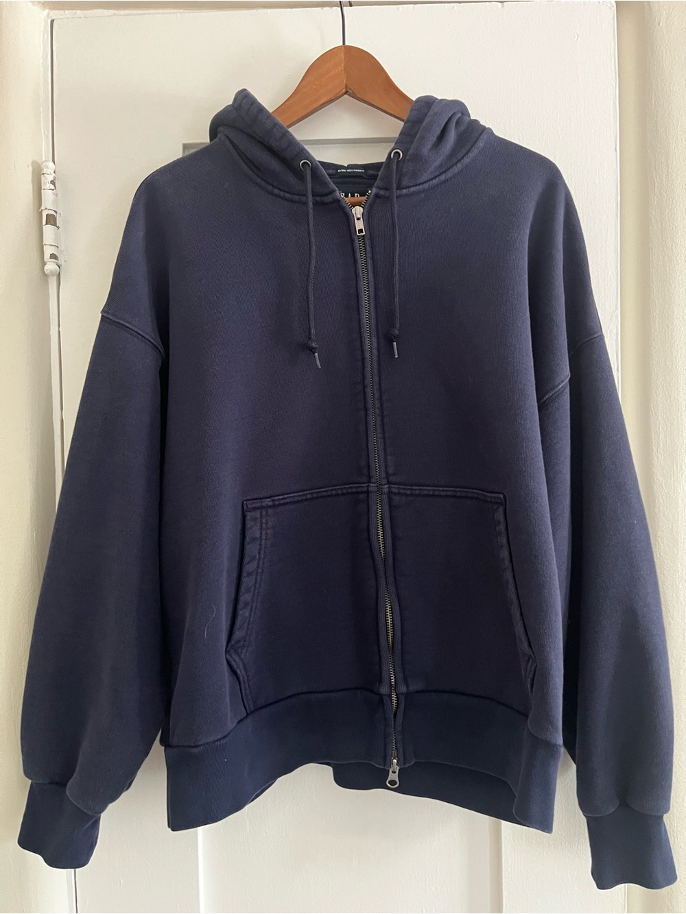 GAP Adult Extra Heavyweight French Terry Zip Hoodie Navy Size L - Picture 3 of 7